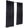 Relaxdays Tende Oscuranti con Anelli, Set da 2, Tinta Unita, lavabile HLP: 245 x 135 x 0,5 cm, Tendaggi, Nero