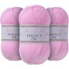 Utopia Crafts DK Double Knitting Yarn 3x 100g (Baby Pink)