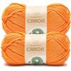 Caron Simply Me Lively - Filato mandarino, confezione da 2 pezzi, 160 g, 62% acrilico, 20% nylon, 18% lana, 18% lana, 160 m, per maglia/uncinetto