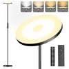 YICAIZI Lampada da terra dimmerabile LED 36 W, moderna lampada da soffitto con 2700 K-6500 K, dimmerabile, con telecomando e controllo touch per soggiorno, camera da letto, ufficio