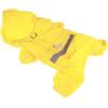 xiaoyu Giacca Impermeabile Regolabile Pet Dog Impermeabile Sottoveste con Strisce Riflettenti di Sicurezza, Giallo, XXL