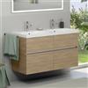 Geberit Acanto lavabo doppio, evineo ineo5 evo mobile, La: 120 cm, 4 scomparti estraibili, con maniglia incassata,, 500627012+BE0980OA, Acanto [Mobili da Bagno > Mobili con Doppio Lavabo]