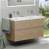 Geberit Acanto lavabo doppio, evineo ineo5 evo mobile, La: 120 cm, 4 scomparti estraibili, con maniglia incassata,, 500628012+BE0980OA, Acanto [Mobili da Bagno > Mobili con Doppio Lavabo]