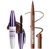 Lestpola Braun Mascara & Eyeliner Set 5D Silk Fiber Telescopic Mascara Volume e Lunghezza, Asciugatura Rapida Eyeliner Liquido, Durevole, Impermeabile, Resistente alle sbavature, Trucco Oculare Altamente