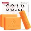 ORIENTLEAF Kojic Acid Soap, Sapone all'Acido Kojico con Rete Africana, Turmeric Soap 113 g, Sapone Viso e Corpo, Profumo Fresco di Agrumi, con Vitamina C e Retinolo, Confezione da 2