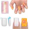 NOVO OVO Sharp Square Short Nail Tips Press on, Naturale (Not Sculpted), No C Curve, Gel Morbido Doppio Opaco Chiaro Estensione Artificiale, Copertura Completa per Salon DIY 15 Misure 240 Pezzi