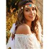 Fashband Fascia per capelli indiana con paillettes, nappa, hippy, tribale, festival, accessorio per capelli da donna, colore: bianco
