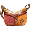 Macha Borsa a tracolla in cotone e pelle per le donne Borsa a tracolla boho hippie indiana colorata etnica indiana (Turchese)
