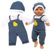 Miunana Abito Stampa Gallo + Cappello per 36 CM - 43 CM New Born Baby Dolls Bambola bebé E Altre Bambole, Bambolotti (Non Include Bambola)