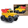 Cicili Camion Benna di Costruzione Giocattolo in Bioplastico (Paglia di Frumento) - Camion Giocattolo Ecologico per Bambini ≥18 Mesi, Resistente e Non Tossico, Camion di Lavoro Giallo