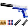 WANGHONGGOGO Pistole giocattolo, pistole giocattolo in schiuma pistole giocattolo a bolle morbide con caricatori palline morbide e bossoli regali di compleanno e di Natale adatti dai 14 anni in su (Blue and white)