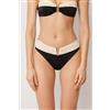 Calzedonia Slip Alto Costume Elegant Bicolor Nero