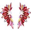 EVER FAITH - Orecchini a perno con ali d'angelo, cristalli a forma di marquise per donne e ragazze, per matrimonio e ballo di fine anno, Cristallo