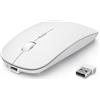 TECKNET Mouse Wireless Bluetooth, Mouse Senza Fili con DPI Regolabile 4800/3200/2400/1600/1200/800, Mouse RF 2.4G con Ricevitore USB, Mouse Portatile Mini da 4 Tasti Compatibile con Laptop, bianco