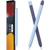FAFALITHIC 2 custodie in silicone compatibili con Apple Pencil di seconda generazione e Apple Pencil Pro Cover, compatibile con ricarica magnetica e doppio tap (blu + blu mezzanotte)