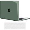 TECOOL Cover compatibile con MacBook Pro 15 Pollici 2019 2018 2017 2016 (A1990 A1707) con Touch Bar, Custodia Rigida Protettiva Sottile in Plastica e Copritastiera UE, Cristallo Verde Militare