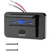 Hemlosk 90W Presa USB 12V per Camper Montaggio a Superficie Leggero Doppia Porta USB C 36W e QC 3.0 18W per Auto, 12 Volt Sostituzione Pannello Caricabatterie con Interruttore per Autobus Marine Moto
