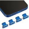 Weewooday 4 Pezzi Tappo Antipolvere per iPhone 14 13 12 11 PRO Max Mini SE XS XR X 8 7 6 Plus, iPad 9 8 7 6 Air Mini, Copertura Porta di Ricarica Protezione Polvere(Blu Scuro)