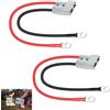 Zescyha 2 Pezzi Connettore Batteria 50A 600V, Spina Anderson 50A con Cavo 10AWG O Ring e Terminali, Connettore a Sgancio Rapido per Batteria, Spina Prolunga Ricaricabile per Carrelli Elevatori Auto Elettriche