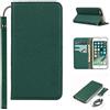Copmob Cover iPhone 7/8/SE 2020/SE 2022,Vera Pelle Flip Portafoglio Custodia in Pelle Genuine,[3 Porta Carte][Chiusura Magnetica][Blocco RFID],Custodia Case Cover per iPhone 7/8 - Verde Scuro