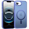 Knrlqim Custodia Magnetica per iPhone 16E, Compatibile con MagSafe, PC Silicone Cover Traslucido Opaco, Case Protezione Fotocamera & Pulsanti Metallo, Antiurto Antiscivolo Slim, Blu