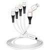 SDBAUX Cavo di Ricarica Multiplo 6 in 1[3A 1.2M], Cavo di Ricarica USB A/C a 4 in 1 con Connettori 2*iP/Tipo C/Micro USB, per Phone, Android Galaxy S26 S25, LG, Sony, Honor View, Moto, Xiaomi, PS5