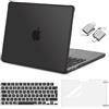 MOSISO Custodia Compatibile con MacBook Air 13 Cover M5 M4 M3 M2 2026-2022 A3449 A3240 A3113 A2681, 13,6'' Case Anti-crepa Angoli e Bordo Morbido TPU&Copritastiera&Pellicola&Tipo C, Nero