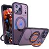 XKchatpt Custodia Magnetica con Anello Ruotabile a 360° Mag-Stand per iPhone 17 Pro, Cover Rigida in Silicone Antiurto con Supporto ad Anello, Viola