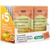 CANDYGLAM Caramelle Gommose al Mango e Maracuja - Gummies Vegane con Succo e Purea di Frutta - Snack Naturale Fonte di Fibre - Senza Additivi Artificiali - Vegane e Senza Glutine - Pack 5 Buste