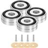 QUARKZMAN 4 Pz Pad di Isolamento per Subwoofer 40x15mm Viti M4 Argento | Piedini Pad di Isolamento per Altoparlanti, Punte di Isolamento per Altoparlanti Tornio Audio Studio Monitor