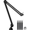 LANUCN asta microfono mic stand - Supporto per microfono da tavolo aggiornato 3/8 5/8 con morsetto da scrivania anti-scuotimento, boom arm stand per microphone Blue Yeti e altri microfoniche