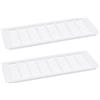 QUARKZMAN Copertura per Bocchette d'Aria, 2pz 400 x 150mm Copertura Ventilazione Lega Alluminio a Maglia, Griglia Ventilazione a Persiana Rettangolare Armadio per Scarpe Guardaroba (Bianco)