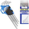 MONTERAL Set Chiavi Torx TT10-TT50 9 Pezzi - Tamper Torx Chiavi Realizzate in Acciaio Legato al Cromo-Vanadio CrV