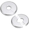 PATIKIL Flangia Divisa a Parete 0,65 (16,5mm), 2Pz ABS Piastra Protezione Autoadesiva Rotonda Fibbie Copritubo Acqua per Cucina Bagno Braccio Tubo Rubinetto Decorazione, Argento