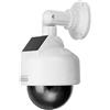 GOEDCH Dummy Speed Dome con energia solare: finta telecamera di sorveglianza con LED rosso lampeggiante, impermeabile a energia solare, per interni ed esterni