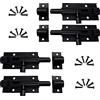 WiDream 4 pcs Bullone Serratura Porta, Slide Bolt con Viti, Chiavistello Per Porta Scorrevole Da 6,3 Cm, Lega di Alluminio, per Cancello da Giardino, Bagno, Tettoia, Wc (Nero)