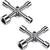 Hawpasy 2 PCS Chiave Triangolare a 4 vie, 5 Dimensione Interna 5 mm/8 mm/9 mm/10 mm/13 mm, Chiave Multiuso per Contatori Elettrici, Valvole Gas e Acqua, Armadi Tecnici, Cassetta Quadri Elettrici