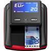 Stanew Rivelatore di banconote false Euro con batteria ricaricabile, Rilevatore automatico di banconote false, per più valute, Rosso