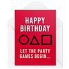 Tongue in Peach Divertenti biglietti di compleanno | Let The Games Begin Card | Novità Banter Squid Game Netflix Dark Humour Coreano Series collega Bestie | CBH665, bianco, 21 x 15 x 0.2 cm