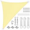 AFXXE Vela Ombreggiante Triangolare,Tenda a Vela Per Esterno 3x3x3m Con Kit Fissaggio,Telo Ombreggiante Impermeabile resistente al sole e ai raggi UV,Tenda Sole Adatta per Giardini e Balconi（Beige）