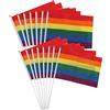 TRIXES 15 bandiere arcobaleno ondeggianti - striscioni arcobaleno con bastoncini per le mani - LGBTQ+ Pride accessori per sfilata feste festival - Decorazioni da parete per casa auto e giardino
