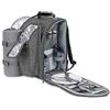 Brubaker Zaino da Picnic per 2 Persone Color Grigio 28 × 40 × 22 cm - con Scomparto di Raffreddamento & Portabottiglie Isolato & Coperta da Picnic in Pile con Fondo Impermeabile