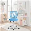 FurnitureR Sedia da ufficio colourate, seduta ergonomica girevole in altezza regolabile per computer, ruote a 5 raggi, sedie e sgabelli da casa, sedile di lavoro, macaron blu
