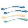 Nuby - Cucchiaio brevettato sensibile al calore con bordo morbido - Confezione da 4 pezzi - Blu - 3+ mesi