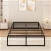 Yicensen Letto Piazza e Mezza 140x200 cm in Metallo con Doghe Acciaio, Nero