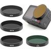GEPULY Confezione da 4 filtri ND CPL per DJI OSMO Action 3/4/5 Pro - Push in ND8 ND16 ND32 Filtro polarizzato a densità neutra, multi-rivestito/telaio in metallo/accessori per action camera HD in