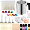 SAMISO Set di candele fai da te, kit per la produzione di candele, 8 colori delle candele, vaso da 1,2 l e stoppino per candele, 4 lunghezze