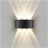 Oraymin Lampada da parete LED per interni IP65, lampada da parete 3000K con 6 sorgenti luminose, lampada LED per esterni da 6W in alluminio Per soggiorno, camera da letto, corridoio, balcon