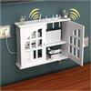 PPGE Home Scatola Router WiFi da Parete, Organizzatore Cavi, Scatola Nascondi Cavi, Legno Plastica, Scaffale a Muro per Componenti TV