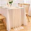 Ardjxue Runner da Tavolo Chiffon Beige 75 x 300 cm Elegante Runner Tavola Primavera Moderno Lavabili Tovaglia Decorazione per Matrimoni Festa Matrimoni Festività Compleanno Baby Shower